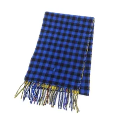 【中古】ポロ ラルフローレン Polo Ralph Lauren リバーシブル ウールナイロン チェック マフラー ブルーxブラック【メンズ】