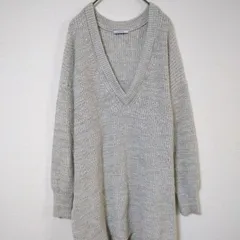 ベイフロー　美品　ニットセーター　レディースXL相当　グレー色系　Vネック