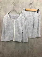 WHITE JOOLA ホワイトジョーラ ビジュー セレモニー セットアップ ジャケット スカート スーツ size9R/水色 ◇■ レディース