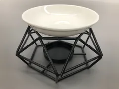 1度使用 IwaiLoft アロマポット アロマ炉 アロマキャンドルホルダー キャンドルバーナー アロマバーナー アロマディフューザー 香炉 茶香炉 ブラック アイアン 陶器皿付 インテリア 雑貨 小物