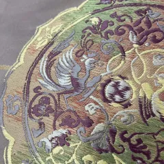 名古屋帯 刺繍 鳥に唐草 九寸 正絹 着物 MA-3682