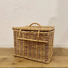フランス ヴィンテージ ピクニックバスケット アウトドア キャンプ 収納 ディスプレイ 店舗備品 インテリア【B6400】