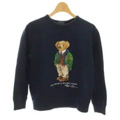 ポロ ラルフローレン POLO RALPH LAUREN スウェット トレーナー ポロベア M 10-12歳 紺 ネイビー 長袖 /YM ▲H