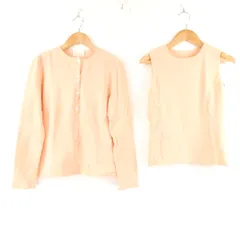 美品 Harrods ハロッズ アンサンブル 綿他 長袖カーディガン ノースリーブトップス レディース AO3460A33 