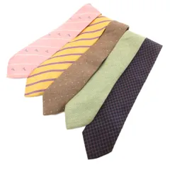 ダンヒル dunhill ネクタイ 5本セット まとめ 絹 シルク ストライプ 総柄 マルチカラー /JS ■GY17