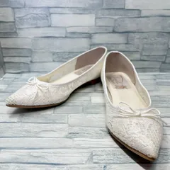 【極美品】Launa lea ballet　フラットシューズ　シースルー　レース　ポインテッドトゥ　リボン　刺繍　23㎝