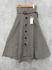 新品 dazzlin ダズリン フロントボタン ベルト付 ミモレ フレア スカート sizeM/ブラック系 ◇■ レディース