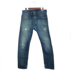 美品 バッカロー ストレッチスリムデニム 28 実寸M相当 カットオフ 青 