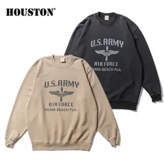 ヒューストン【HOUSTON】22356 POWDER FROST MILITARY SWEAT (WING) パウダーフロスト ミリタリー スウェット (ウイング) 長袖 コットン メンズ トップス クルーネック トレーナーのサムネイル