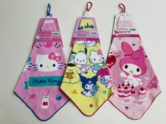 ループ付きタオル 3枚セット キティ マイメロディ クロミ 女の子