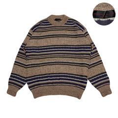 オーバーサイズ ワンポイントロゴ ボーダー ニット 【MASONPRINCE