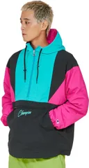 チャンピオン Champion フーデッドアノラックジャケット アクションスタイル クレイジパターン C3-D605 090 HOODED ANORAK JACKET ACTION CRAZY PATTERN BLACK