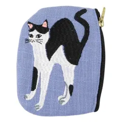 【メール便】ouaf ouaf＆miaou marche ミニポーチ 刺繍ポーチ クロブチ ねこ フレンズヒル かわいい 小物入れ プレゼント グッズ 