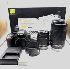 極美品 D5600ダブルズームキット　AF-P DX NIKKOR 18-55mm f3.5-5.6G VR  　AF-P DX NIKKOR 70-300mm f4.5-6.3G ED VR 一眼レフ
