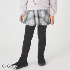 [C．グレー]スカッツ キッズ ベビー 子供 子供服 キッズ服 女の子 秋冬物 スカート スパッツ スカートレギンス 総柄 プリント インナー付 ストレッチ evercloset ever closet エバクロ エバークローゼット