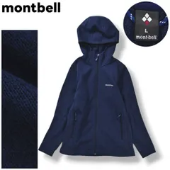 【定番】 モンベル montbell クリマプラス CLIMAPLUS ニット パーカー 裏地 フリース ジップアップ ジャケット ロゴ 刺繍 L ネイビー アウトドア ウェア タウンユース レジャー アクティビティ レディース ♪