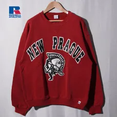 90s メキシコ製 ラッセルアスレチック RUSSELL ATHLETIC スウェット L 相当 表記 M レッド ヴィンテージ Vintage ストリート カレッジ スエット トレーナー 長袖 赤 スポーツ アメカジ 古着 L508