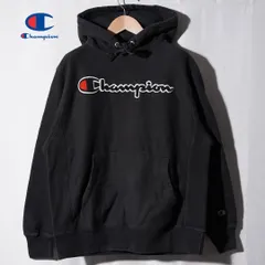 チャンピオン Champion リバースウィーブ REVERSE WEAVE パーカー M ブラック ロゴ刺繍 ワッペン 刺繍 ストリート アメカジ フーディー 古着 C5010