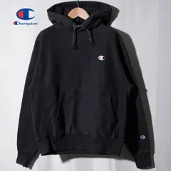 チャンピオン Champion リバースウィーブ REVERSE WEAVE パーカー S ブラック ロゴ刺繍 袖刺繍 フーディー 古着 J418
