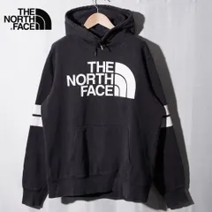 ノースフェイス THE NORTH FACE パーカー M ブラック 00s ビッグロゴ プリント スウェット フーディー 古着 C3011