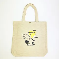 スヌーピー トートバッグ 帆布トートバッグ ロゴ PEANUTS 75th SNOOPY