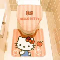 サンリオ ハローキティ トイレタリー2点セット (トイレマット・蓋カバーセット) キティちゃんとりんご Sanrio