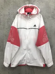 adidas アディダス AEROREADY 吸水速乾 ダブルジップ トレーニングウェア フード トラック ジャケット sizeM/白×ピンク ■■ レディース