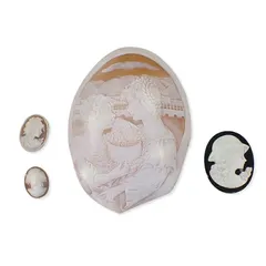ストーン/シェルカメオ アンティーク 4点セット ルース//lu1-1