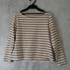 GRL グレイル レディース トップス 長袖 Tシャツ ボーダー柄 ブラウン ホワイト サイズF □〇