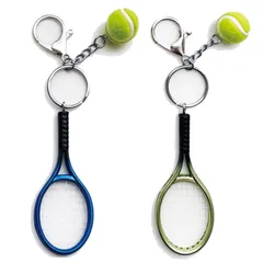 バッグ ラケット テニスボール パッケージ袋入り キーチェーン テニス キーリング チャーム キーホルダー 手作り アクセサリー [イニコライフ] キャリーケースやバッグ カバンのキーホルダーにしたりプレゼントや大会の景品にも