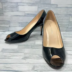 【美品】CORSO ROMA 9　パンプス　ハイヒール　エナメル　ブラック　オープントゥ　36 1/2 (23.5㎝)