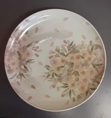 瀬戸焼、撫松庵「八重桜」大皿