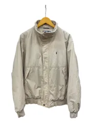 POLORALPH LAUREN (ポロラルフローレン) パファージャケット 中綿 裏地フリース コットン×ナイロン 古着 ポニー刺繡 XL ベージュ系 メンズ/025