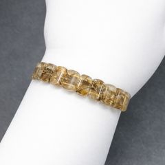 色合い良好柄入り天然石シトリン14mmバングルブレスレットファントム 