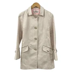 COURREGES(クレージュ) コート サイズ38 M レディース 白×ピンク×ベージュ チェック柄/春・秋物/長袖