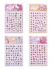 【送料無料】AAGWW エンボス夜光ネイルシール しずくちゃん シール 4 点セット 3D カートンキャラ風 防水 防汗 残?なし 多デザイン 子供・ガール向けネイルアート 可愛い ギフト（A コンビネーション）