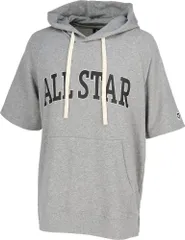 コンバース CONVERSE 半袖スウェットパーカ メンズ トップス パーカー ルーズシルエット 半そで ゆったり 大きめ 部活 トレーニング 練習 フィットネス ジム 通勤 通学 男性  CA231281 1500 グレーモク