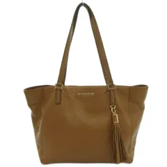 マイケルマイケルコース Michael michael kors トートバッグ レザー 茶 ブラウン ロゴ タッセルチャーム /UO