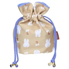 【メール便】ミッフィー 巾着袋 きんちゃくポーチ はんなりフラワー YE ディックブルーナ マリモクラフト 小物入れ かわいい 絵本キャラクター グッズ 