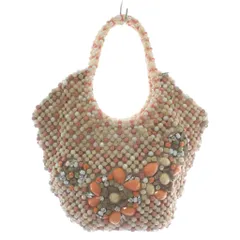 アンテプリマ ANTEPRIMA ハンドバッグ トート スクエアビーズ ラインストーン フラワーモチーフ ピンク ベージュ /XZ ■GY18