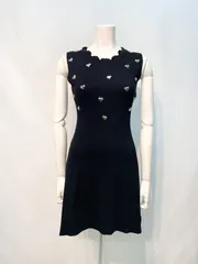 2197 キャバクラ ドレス ミニ ワンピース ノースリーブ タイト ニット ストレッチ ハート 二次会 パーティー キャバドレス