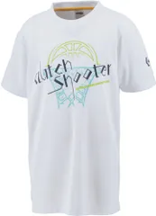 コンバース CONVERSE バスケット ジュニアプリントTシャツ トップス 半袖 Tシャツ ラバープリント 吸汗 速乾 バスケ ミニバス 部活 練習 トレーニング 新入部員 プラクティス キッズ 子供  CB431351 1911 ブラック×ホワイト