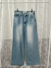 M) 르 Le L'ESSENCE ワイド デニム パンツ ライトブルー