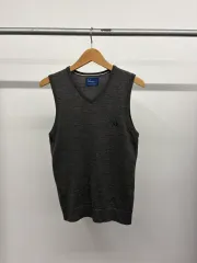 (95 S) メンズ フレッドペリー Vネック ウール100 ニット ベスト