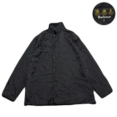 Barbour バブアー QuiltedJacket キルティングジャケット EmbroideredLogo 刺繍ロゴ FleeceLining 裏地フリース ZipUp ジップアップ Polyester ポリエステル Black ブラック 黒 XL