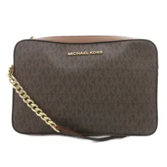 マイケルコース MICHAEL KORS クロスボディ チェーン ショルダーバッグ MKシグネチャー ブラウン /UO