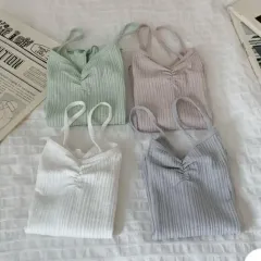 新品 ) アイボリー ミュートピンク シャーリング スリーブレス / ノースリーブ インナー トップス モリ 白