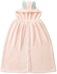 カラリ carari アウトドア 吸水アニマルフード付きタオル ウサギ ポンチョ ラップタオル 羽織り 吸水力 速乾 ふわふわ 柔らかい 肌触り 親子兼用 お風呂 銭湯 旅行 プール 海 汗拭き  176834 -