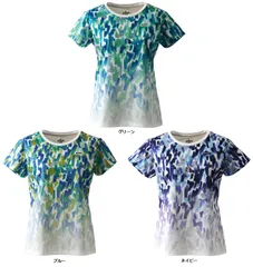 プリンス Prince テニス レディース ゲームシャツ 半袖Tシャツ ウェア 吸汗速乾 UVカット ドライメッシュ グラデーションプリント トップス 日本バドミントン協会審査合格品  TML187T 085 グリーン