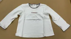 バーバリー 長袖Tシャツ カットソー 90 白 ノバチェック フリル NO9921